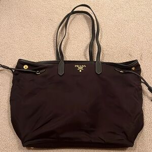 Prada Nylon Tote Bag Eggplant